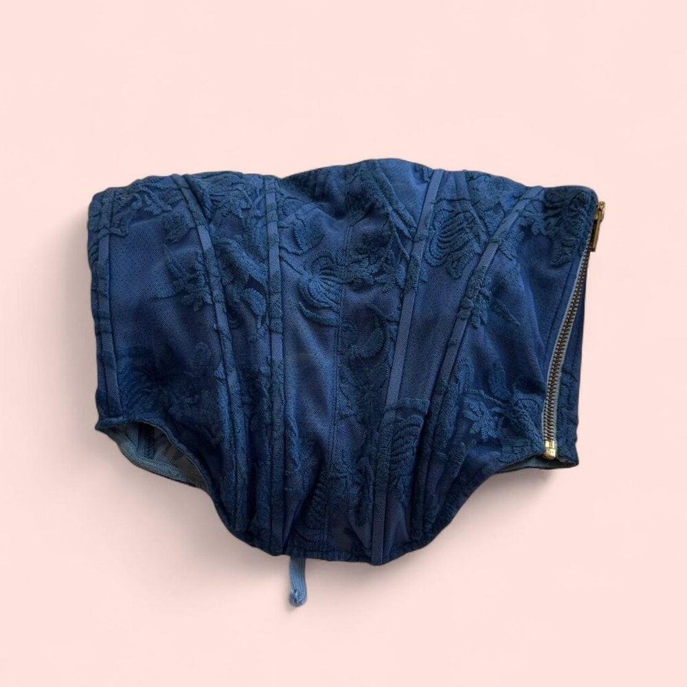 Blue Lace Corset Dana Foley NYC